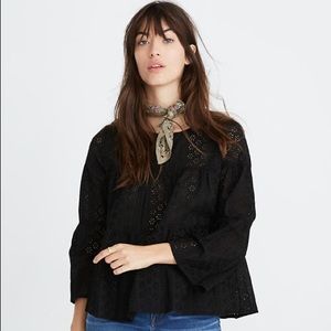 Madewell Eyelet Tiered Button Back Top